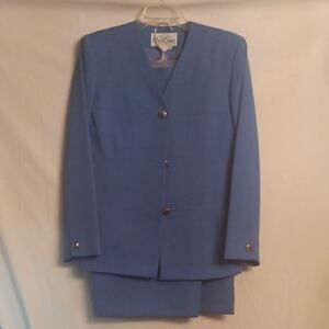 Oleg Casssi Blue Women's Blazer and Skirt Set Size 6